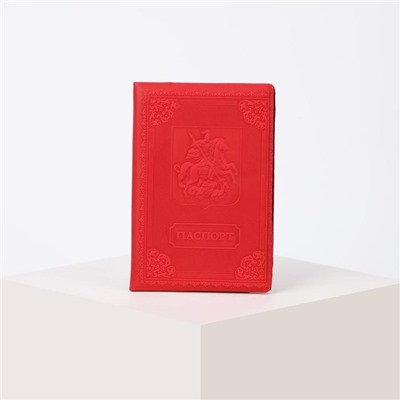 Обложка для паспорта, цвет красный, «Георгий Победоносец»
