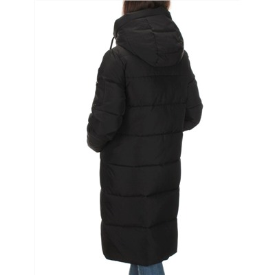 2208 BLACK Пальто зимнее женское Flance Rose (200 гр. холлофайбер)