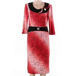Женское платье миди розовое 6168 размер 48