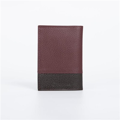 Обложка для паспорта, цвет бордовый/коричневый