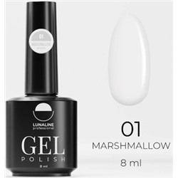 LunaLine Гель-лак Marshmallow т.01 Молочный 8мл
