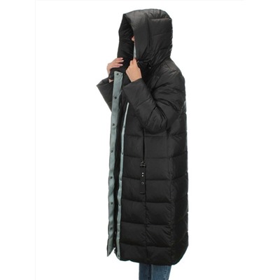 H-9196 BLACK Пальто зимнее женское (200 гр .холлофайбер)