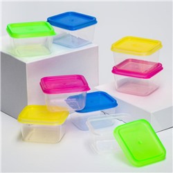 Набор контейнеров пищевых с крышками, для хранения детского питания, 8 шт., прямоугольные, цвета МИКС