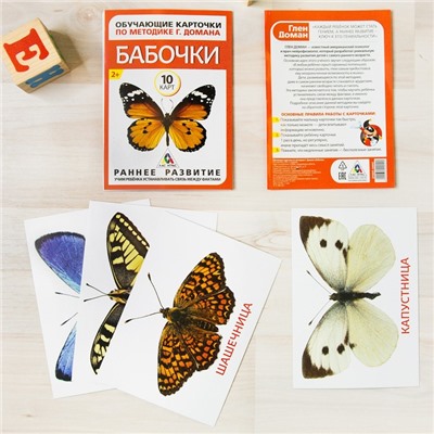 Обучающие карточки по методике Г. Домана «Бабочки», 10 карт, А6