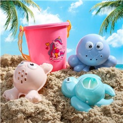 Набор для купания "Морские друзья": пластиковые игрушки + ведерко