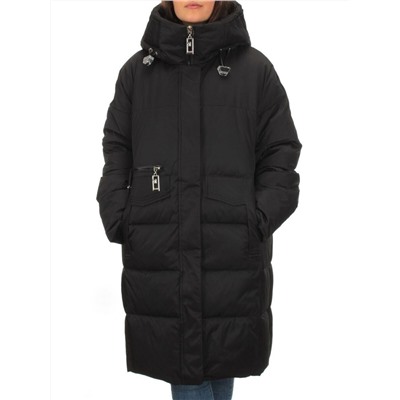 Y23-808 BLACK Пальто зимнее женское (200 гр. тинсулейт)