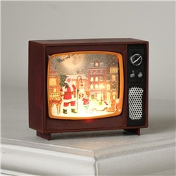 Фигура светодиодная "Телевизор вишневый, Новый год", 4х10х8 см, от бат. 3хLR44, RGB