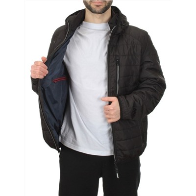 1560 BLACK Куртка мужская демисезонная  (80 гр. холлофайбер)