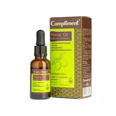 Compliment Marula Oil & Biotin Ревитализирующее масло-концентрат для кончиков волос, 25мл