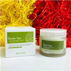 Увлажняющий ночной крем 3W Clinic Green Tea Natural Time Sleep Cream 70ml (13)