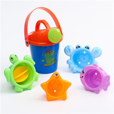 Набор для купания "Подводные жители": пластиковые игрушки + ведерко