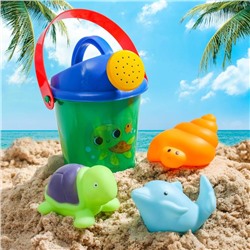 Набор для купания "Морские малыши": резиновые игрушки + лейка