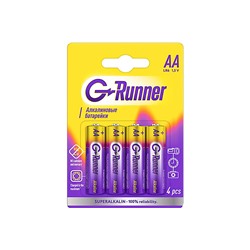 Батарейки алкалиновые «G-runner» AA/LR6, 1,5 V, в блистере 4 батарейки, (упаковка 12 шт.)