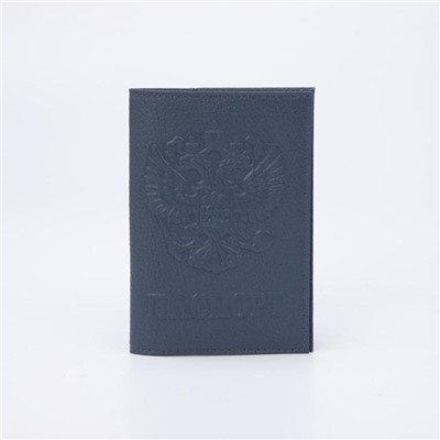 Обложка для паспорта, герб, флотер, цвет серый
