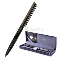 Ручка шариковая LECCE Классический синий 0,7 мм металл черный кож/з футл.