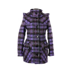 Женское пальто фиолетовое 6872 размер 48