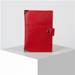 Обложка для паспорта на клапане, цвет красный