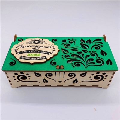 Подарочная шкатулка Краснодарский чай зелёный ручного сбора «Хоста чай»