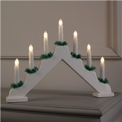 Фигура дерев. "Горка рождественская белая", 7 свечей LED, 220V, ТЁПЛОЕ БЕЛОЕ