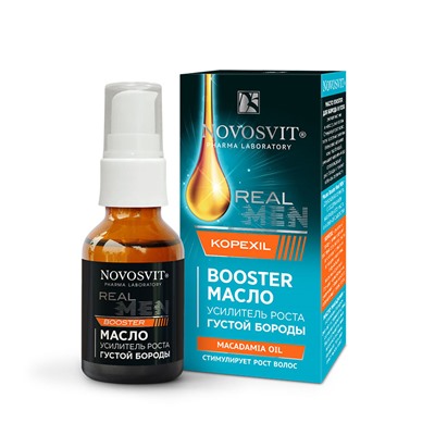 Масло Booster "Real MEN" усилитель роста густой бороды "macadamia oil" Novosvit