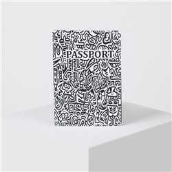 Обложка для паспорта, цвет чёрно-белый